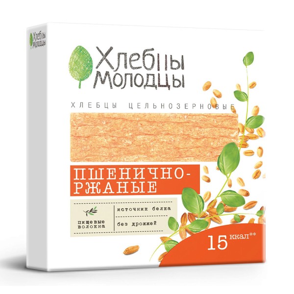 Хлебцы цельнозерновые пшенично-ржаные