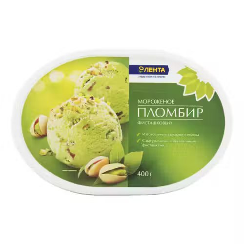 Мороженое пломбир Лента фисташковое БЗМЖ 400 г