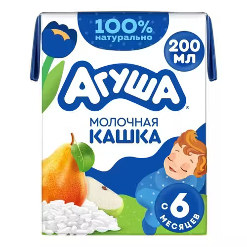Каша Агуша Молочно Рисовая Яблоко Груша с 6 Мес БЗМЖ 200 мл