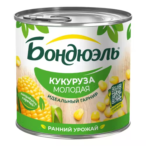 Кукуруза Бондюел Молодая Консервированная 340 г